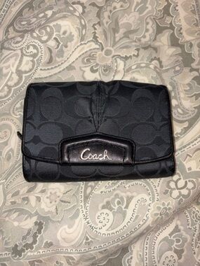 Coach Black Signature Fold Wallet